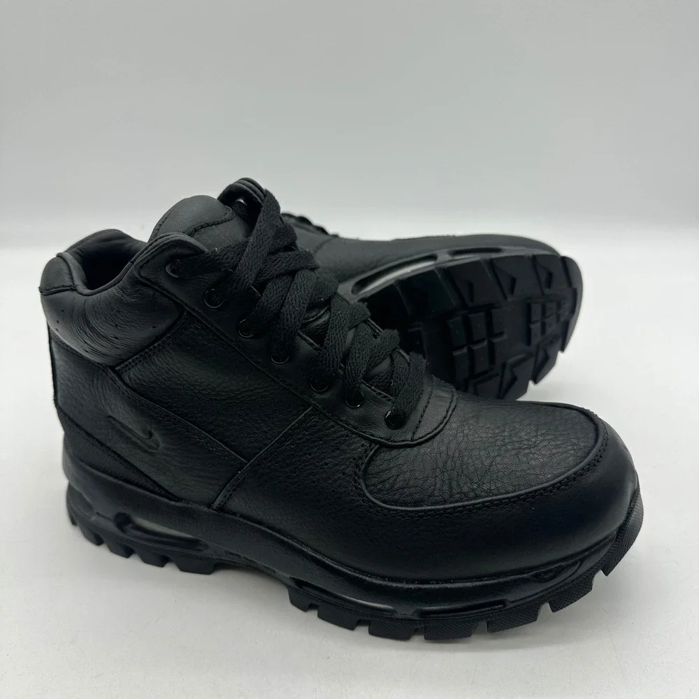Nike 311567-001 Youth Size 6.5Y Triple Black Air Max Goadome ACG Leather Boots